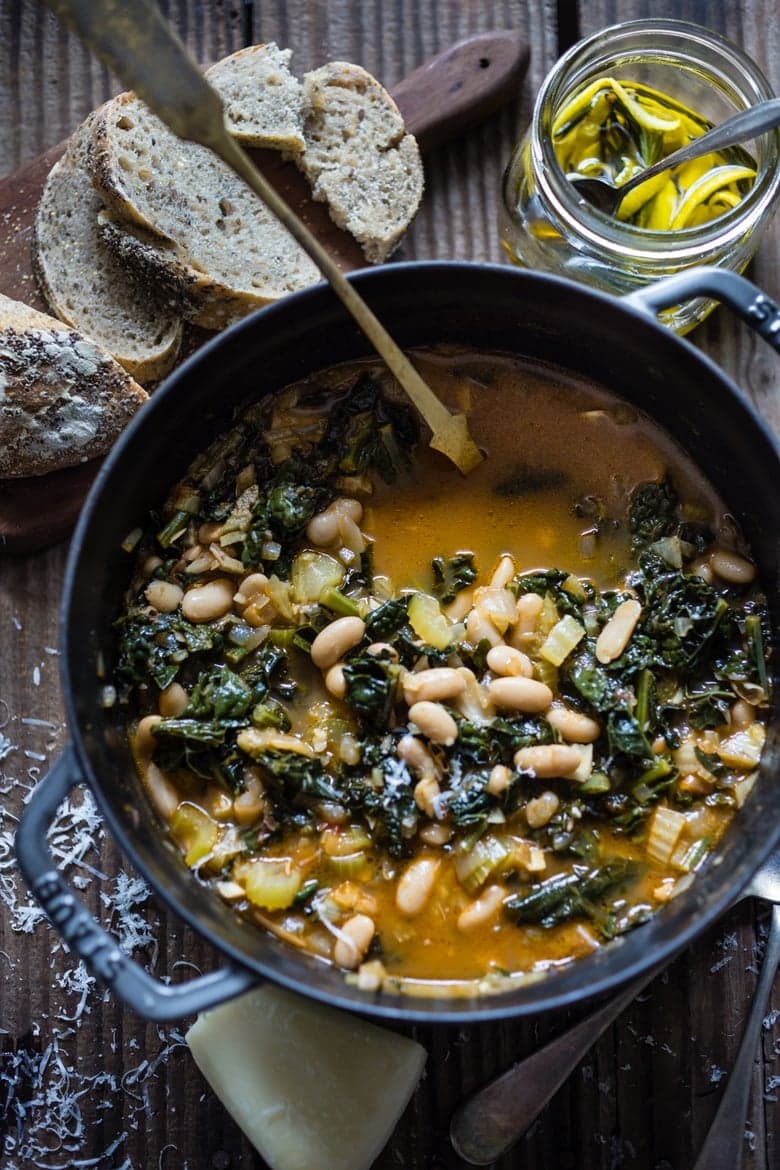 Tuscan Ribollita (White Bean and Kale Soup) - Image