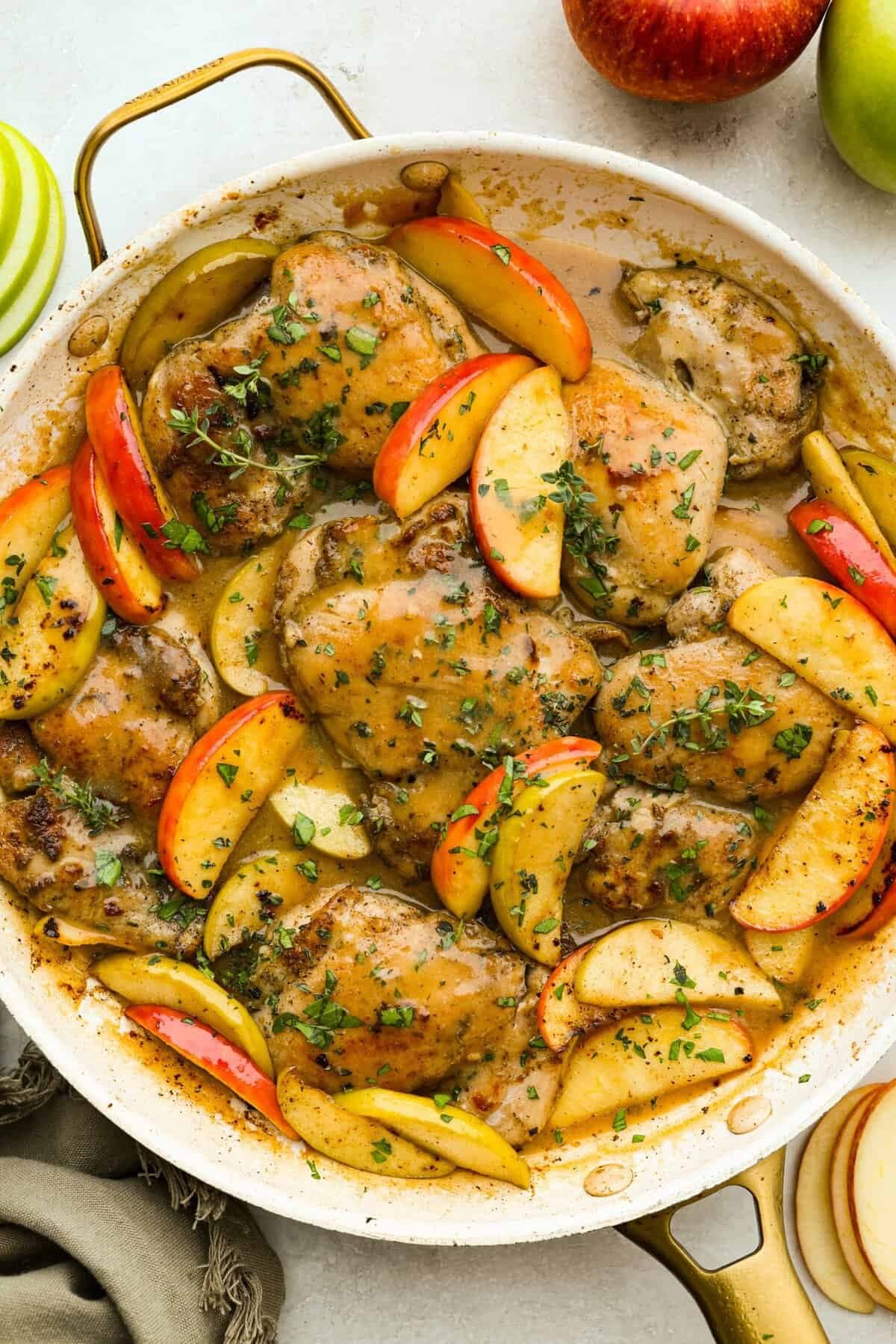 Cider-Braised Chicken Thighs with Apples
