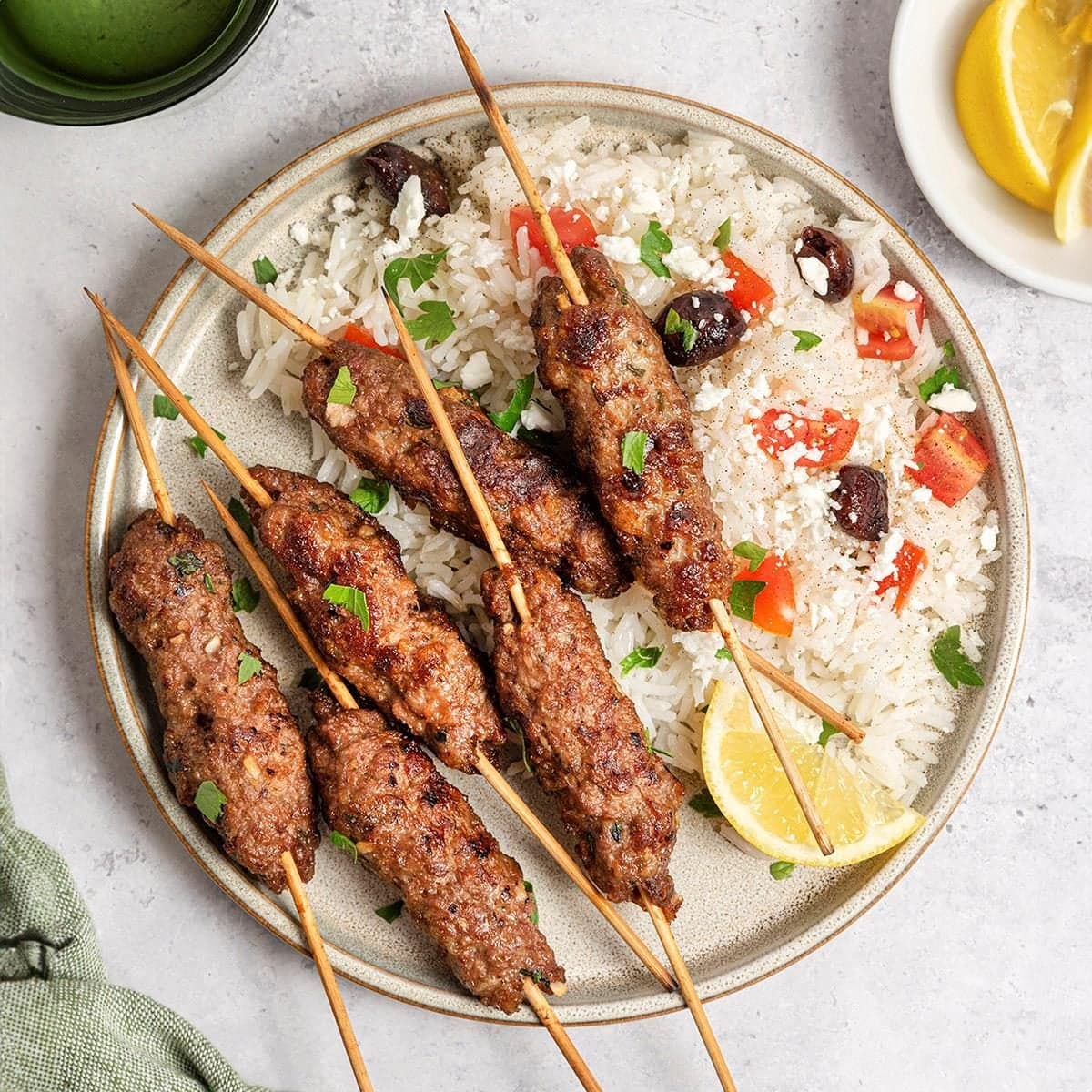 Grilled Lamb & Beef Kofta Kabobs - Image