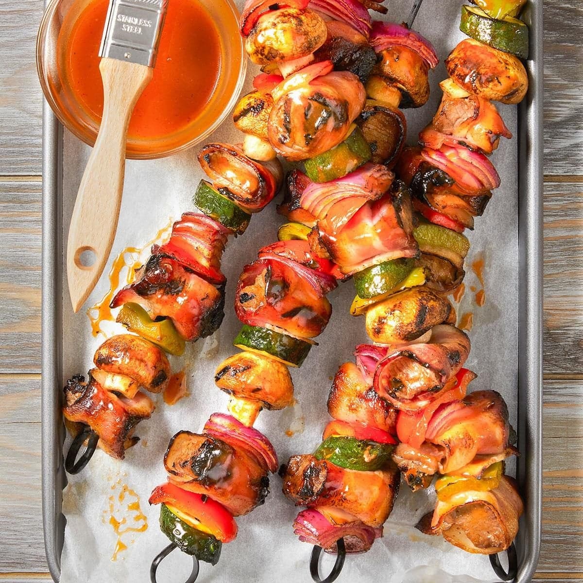 Bacon-Wrapped Grilled Steak Kabobs - Image