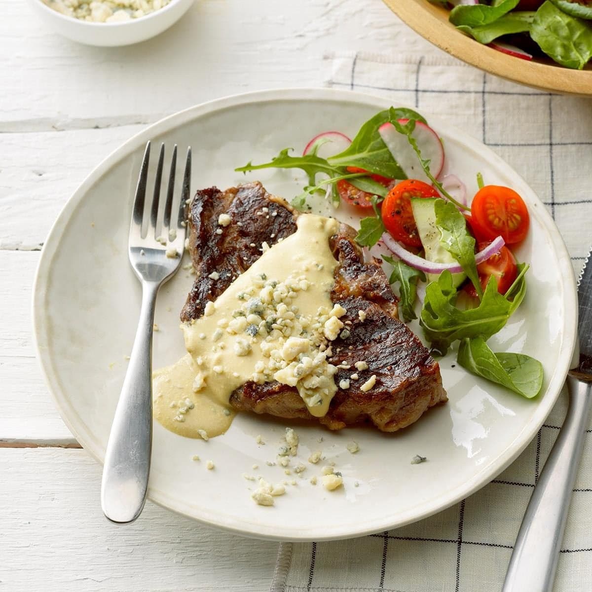 Grilled Ribeye with Blue Cheese Mustard Sauce - Image