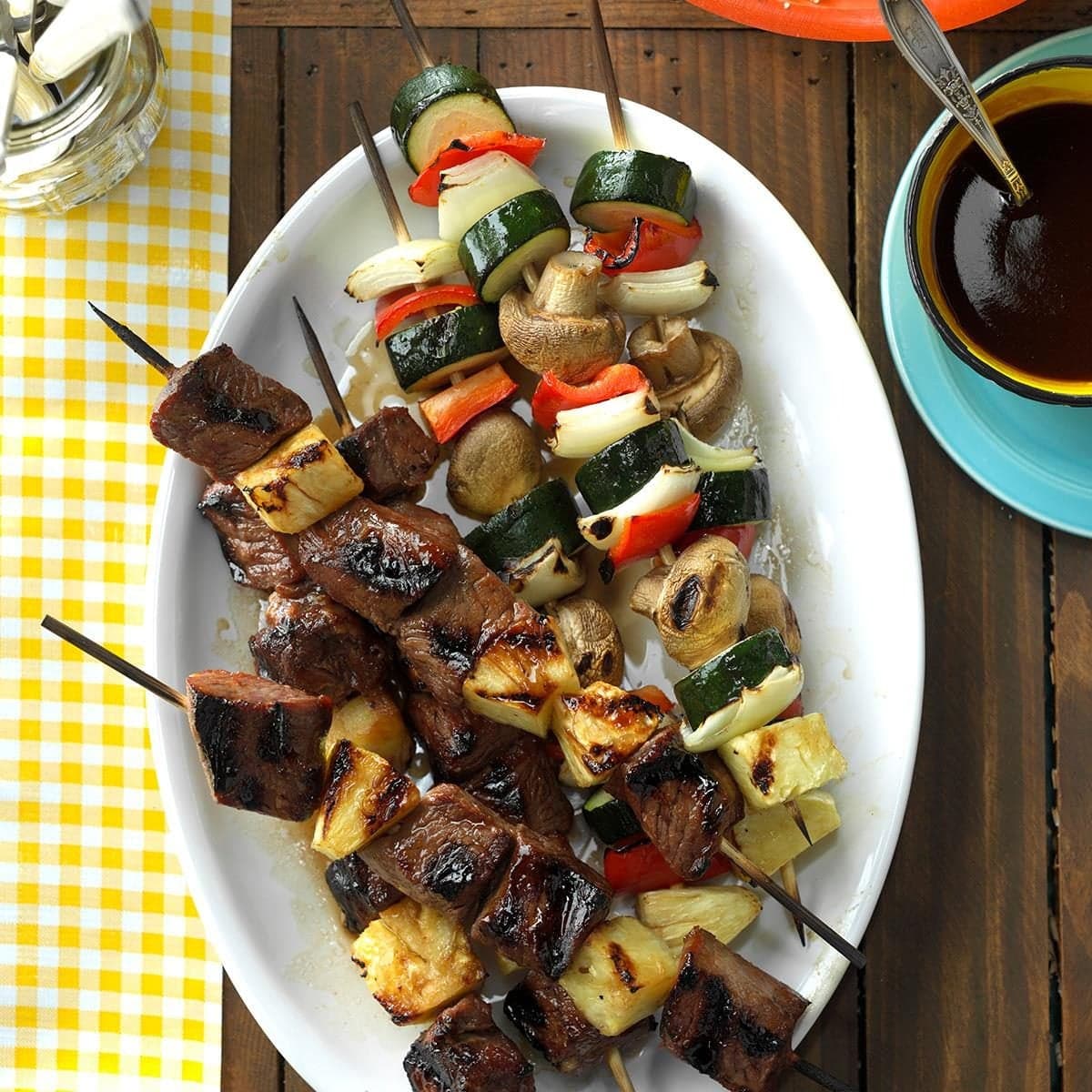 Grilled Teriyaki Beef & Pineapple Skewers - Image