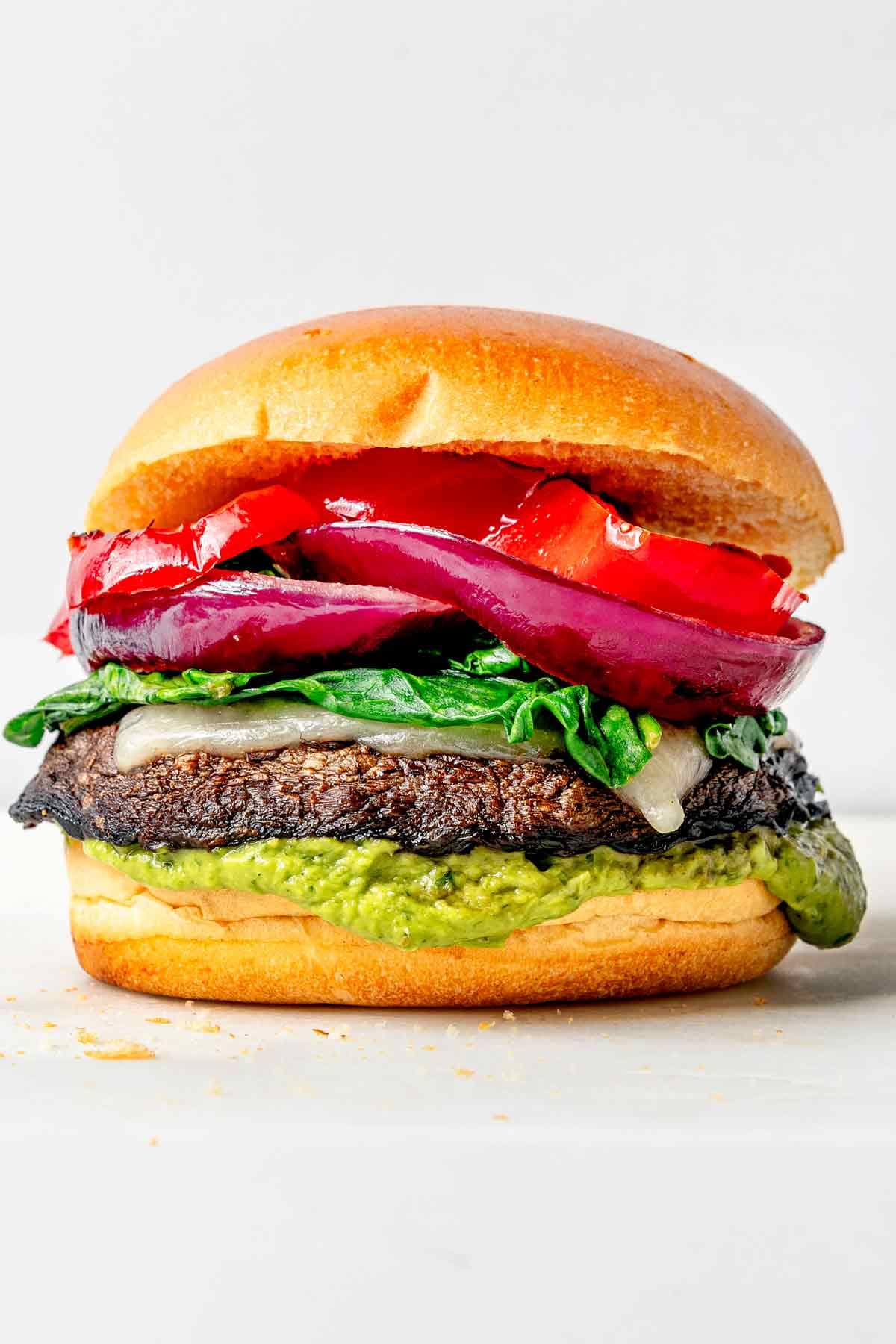Grilled Portobello Burgers with Avocado Chimichurri - Image