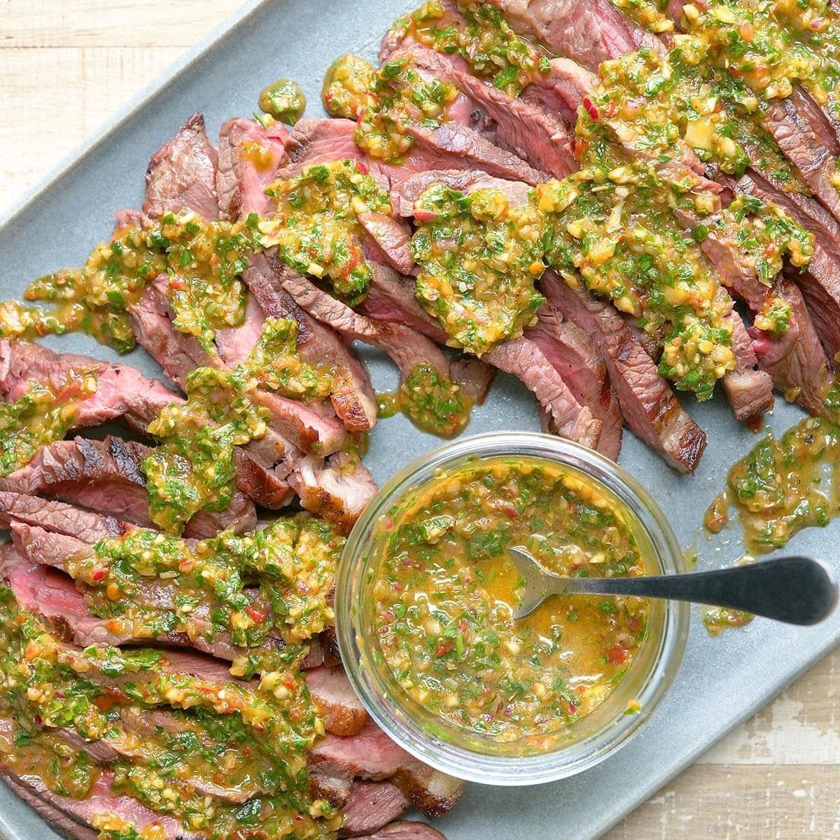 Grilled Steak with Chipotle-Lime Chimichurri - Image