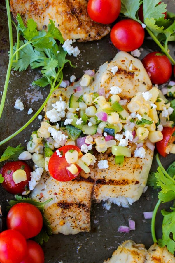 Grilled Cajun Tilapia with Corn Salsa - Image