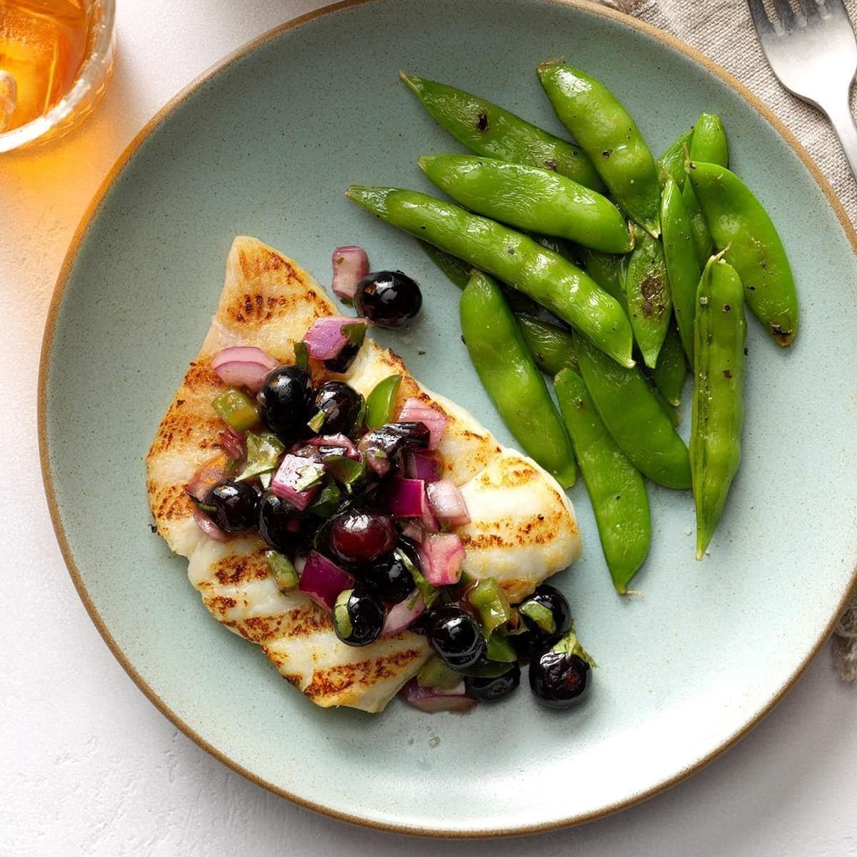 Grilled Halibut with Blueberry Salsa - Image