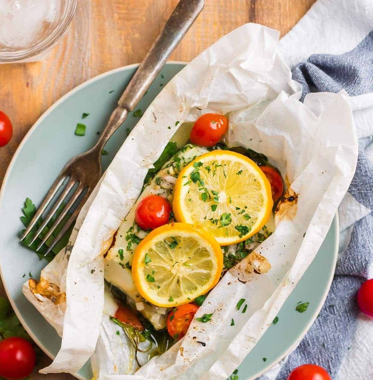 Lemon Herb Cod Parchment Packets - Image