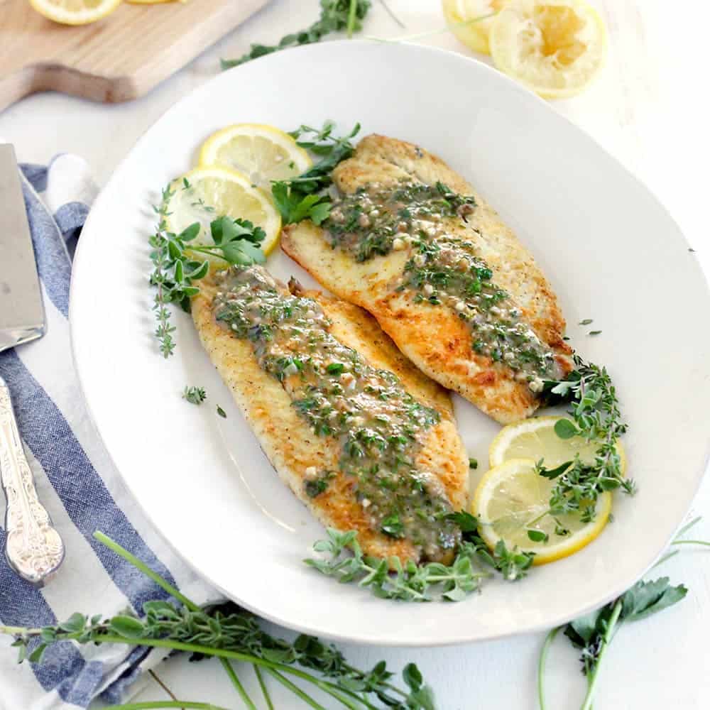 Pan-Seared Sea Bass with Lemon Garlic Herb Butter - Image