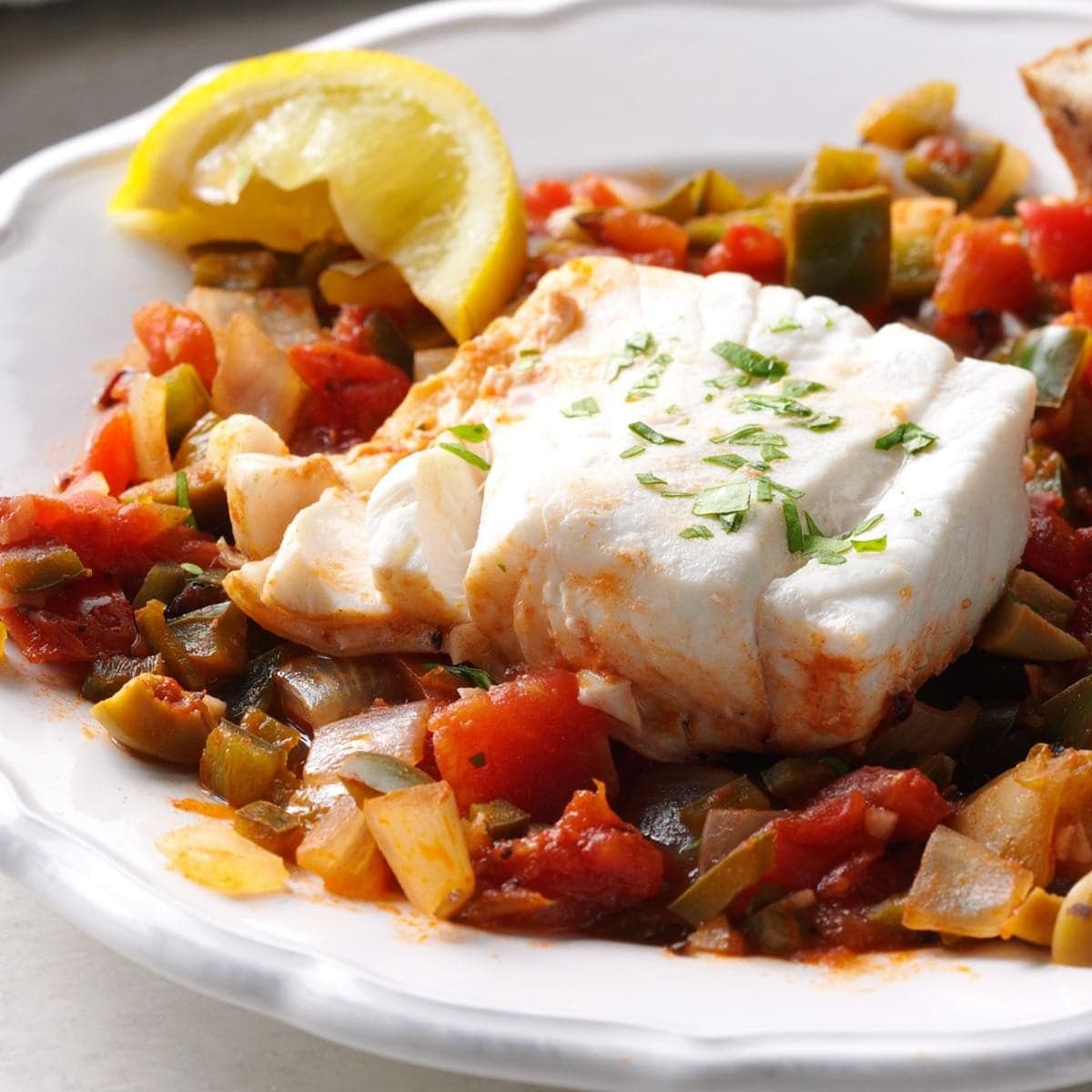 Tomato-Poached Halibut - Image