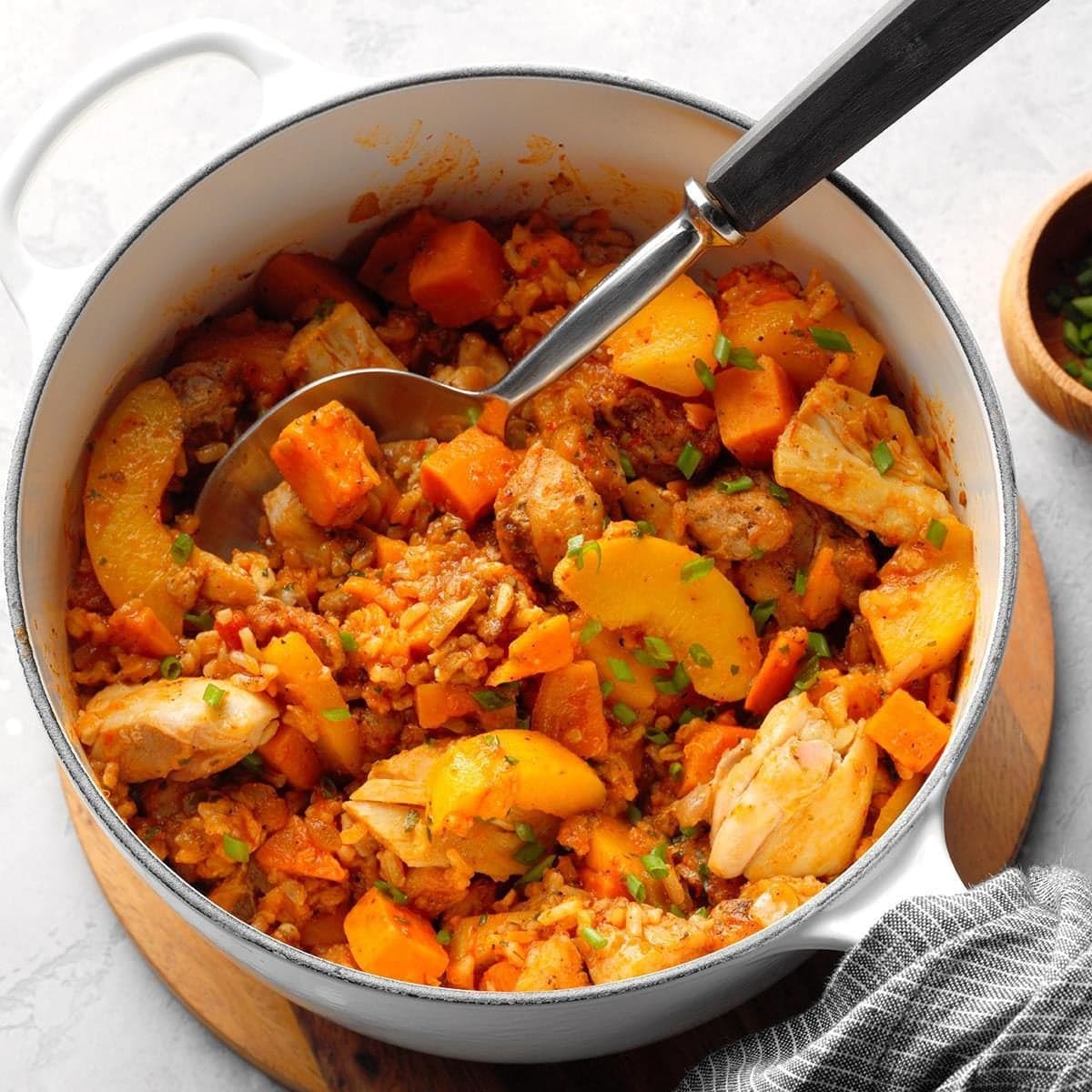 One-Pot Salsa Chicken with Sweet Potatoes and Rice - Image