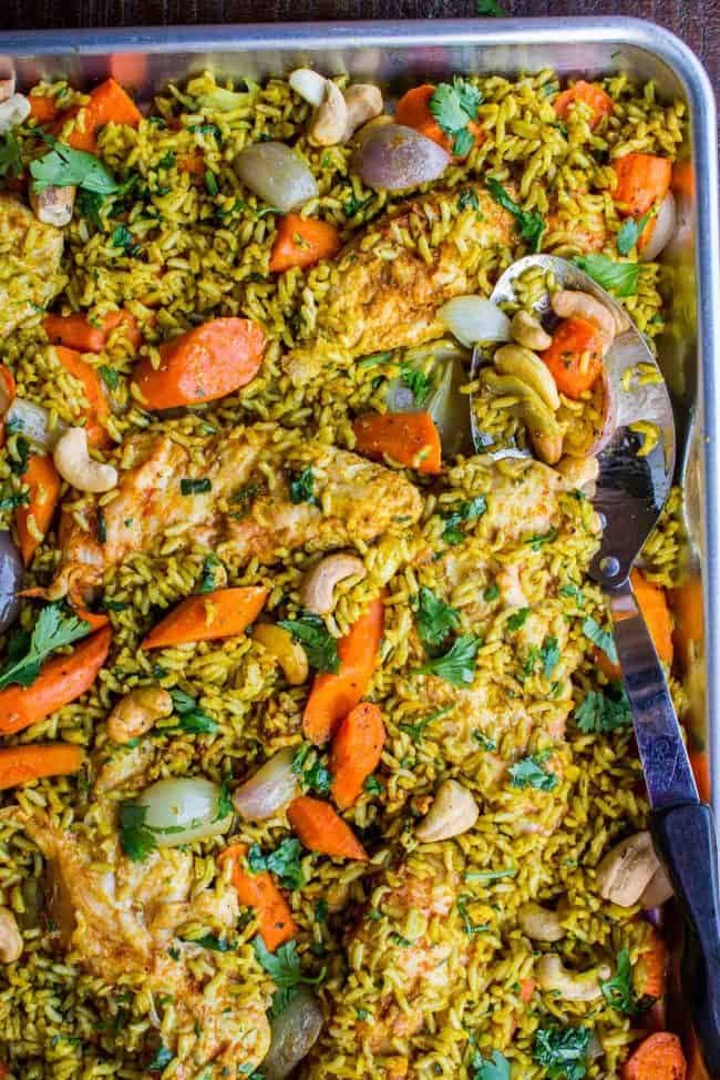 Sheet Pan Curry Chicken with Carrots and Basmati Rice - Image