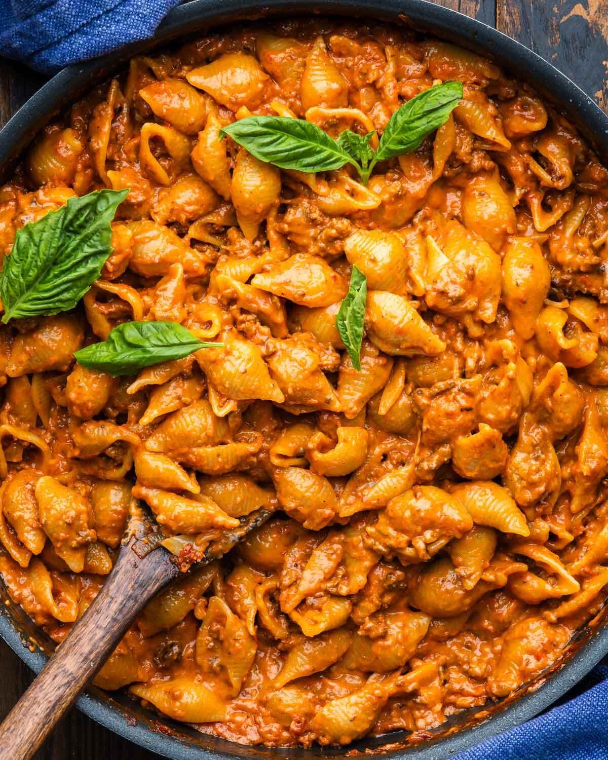 One-Pot Creamy Beef and Shells - Image