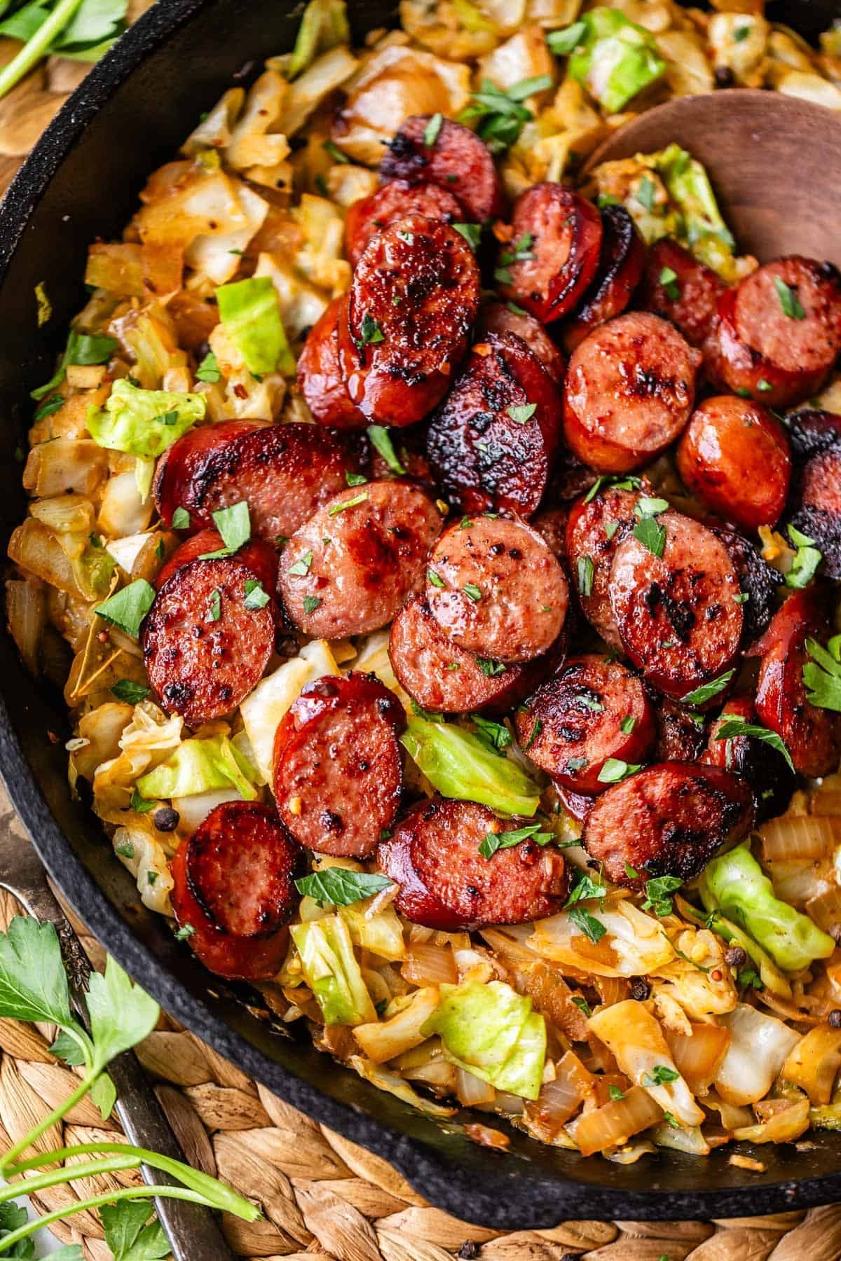 Kielbasa and Cabbage Skillet