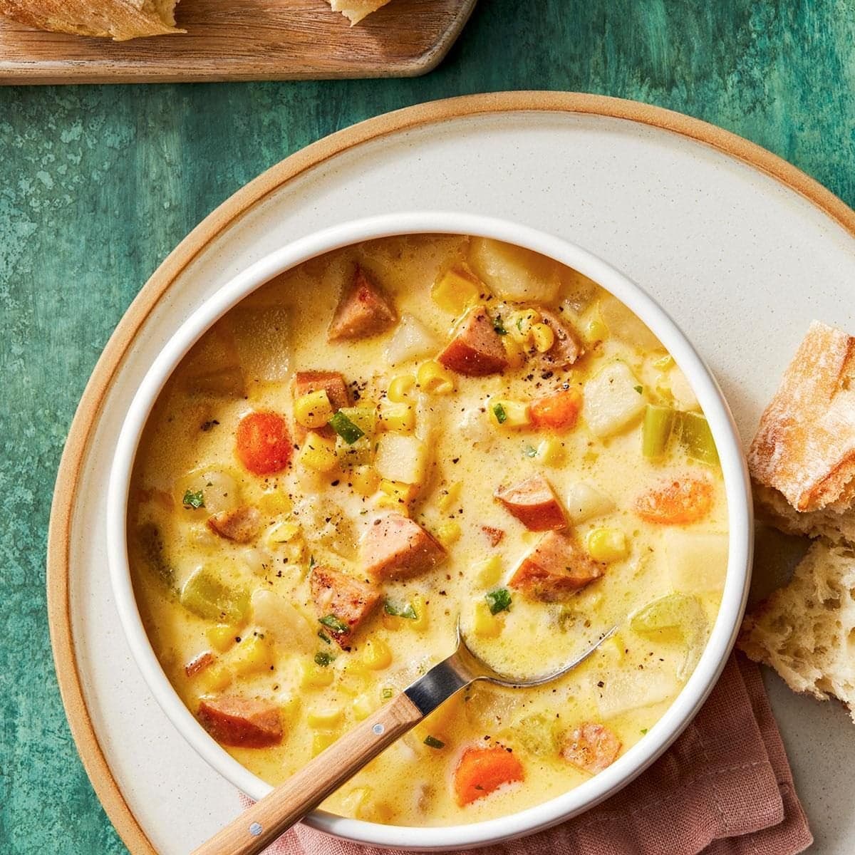 Cheesy Smoked Sausage and Potato Soup - Image