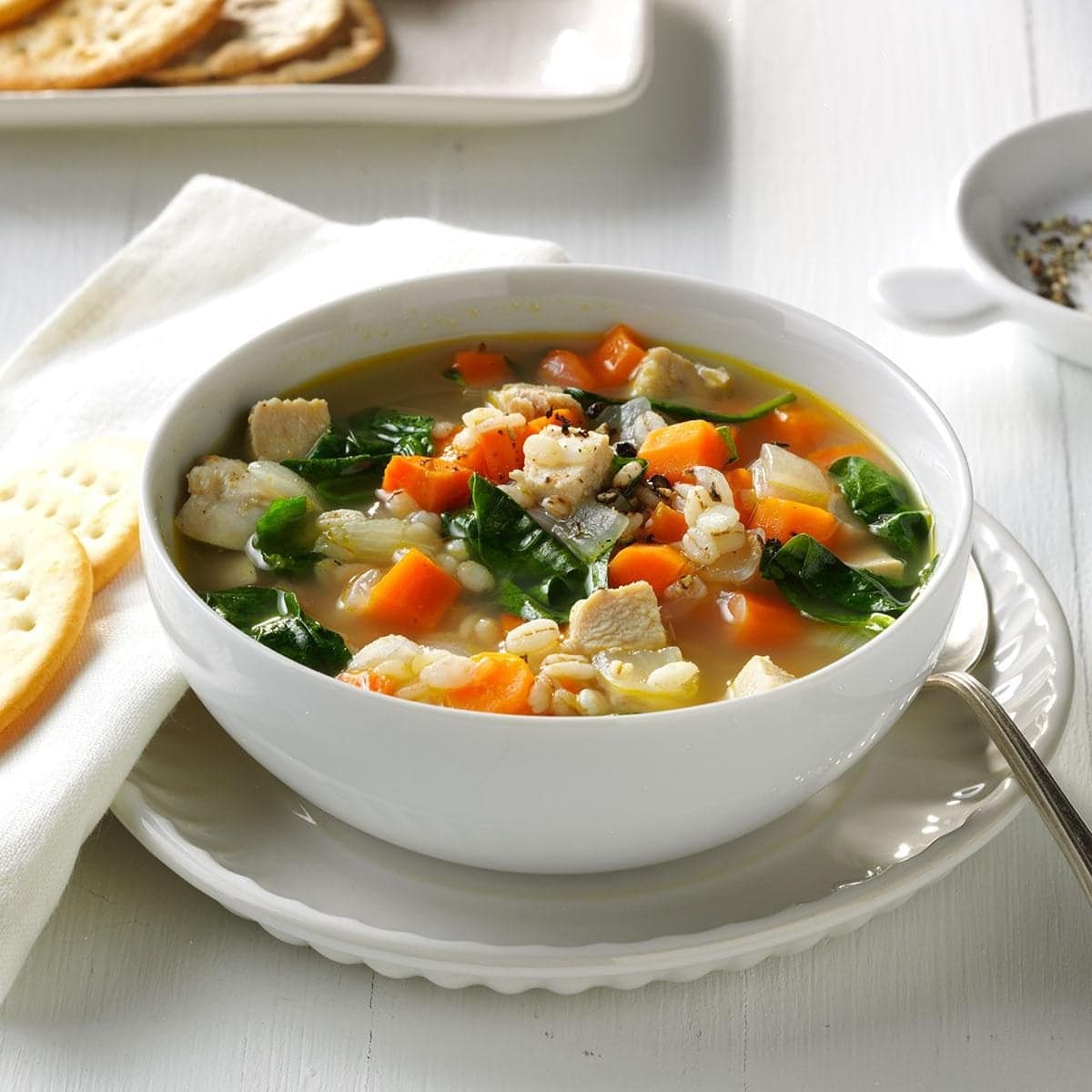 Turkey and Vegetable Barley Soup - Image