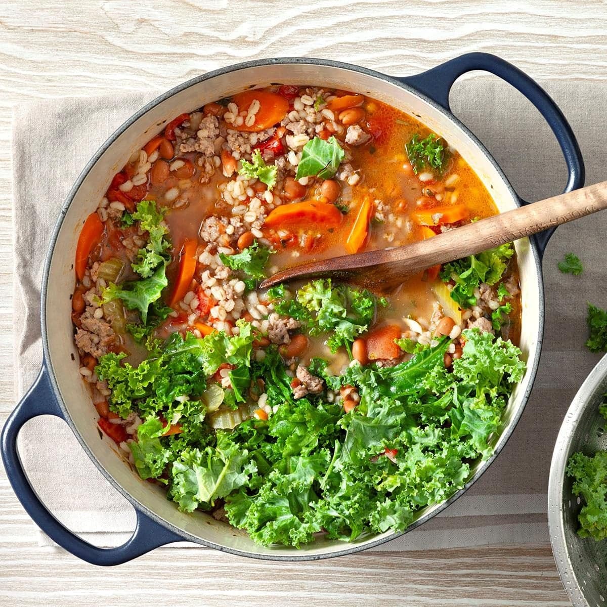 Big-Batch White Bean and Sausage Soup with Kale - Image