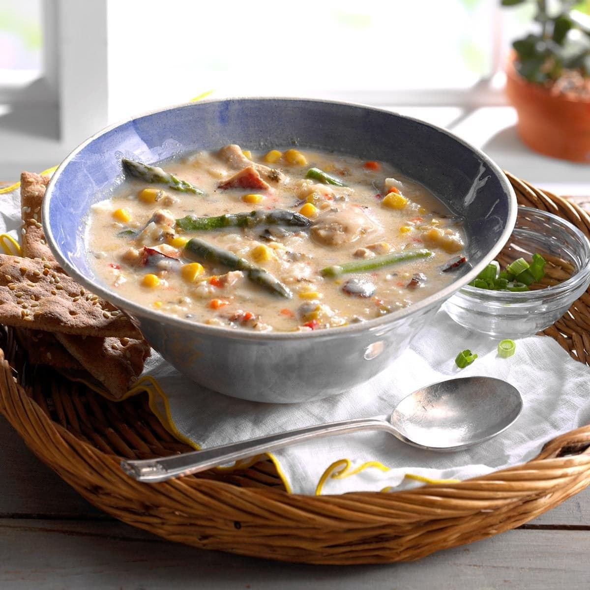 Slow-Cooker Creamy Chicken and Wild Rice Soup - Image
