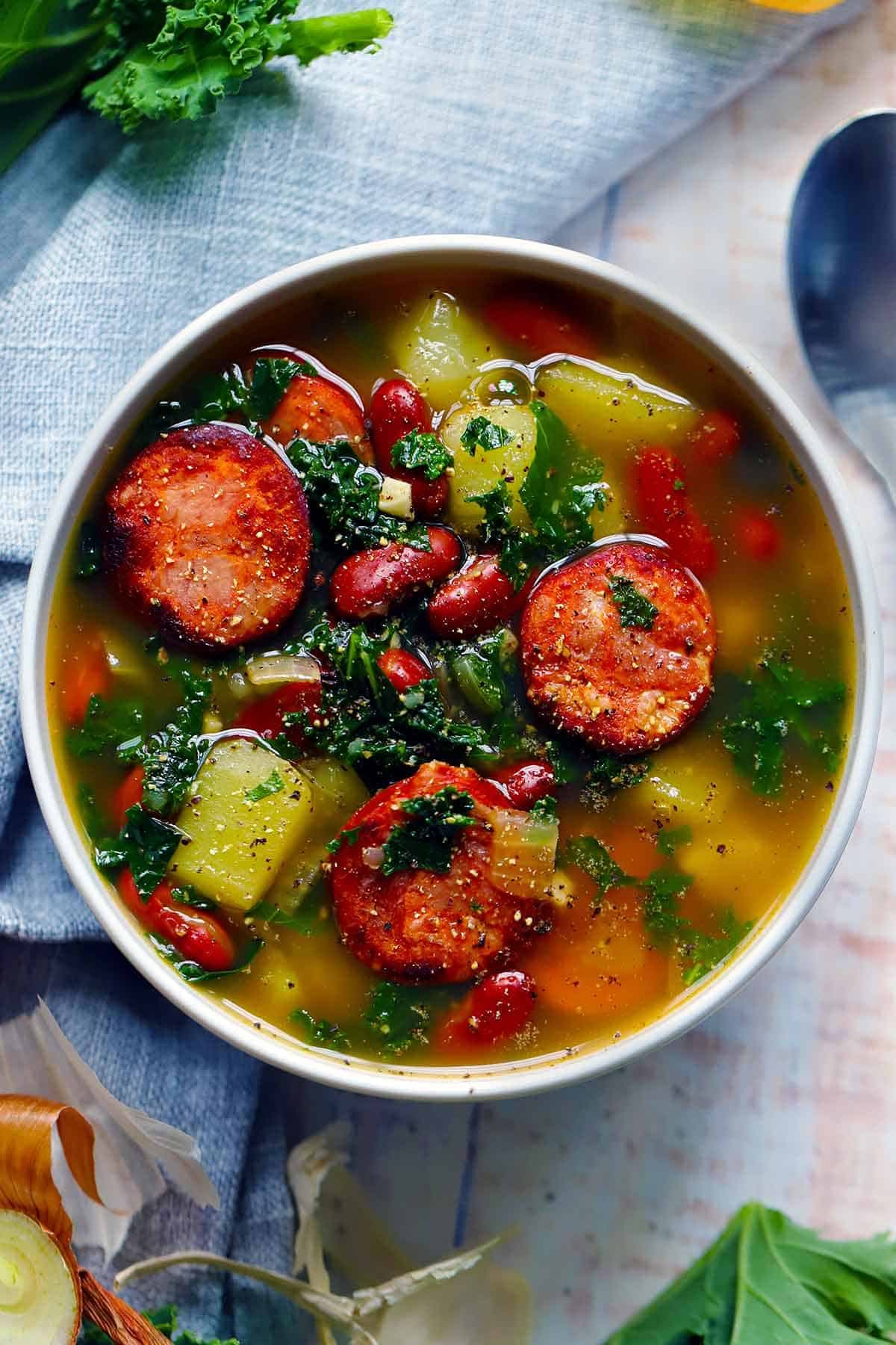 Big-Batch Caldo Verde (Portuguese Kale and Sausage Soup) - Image