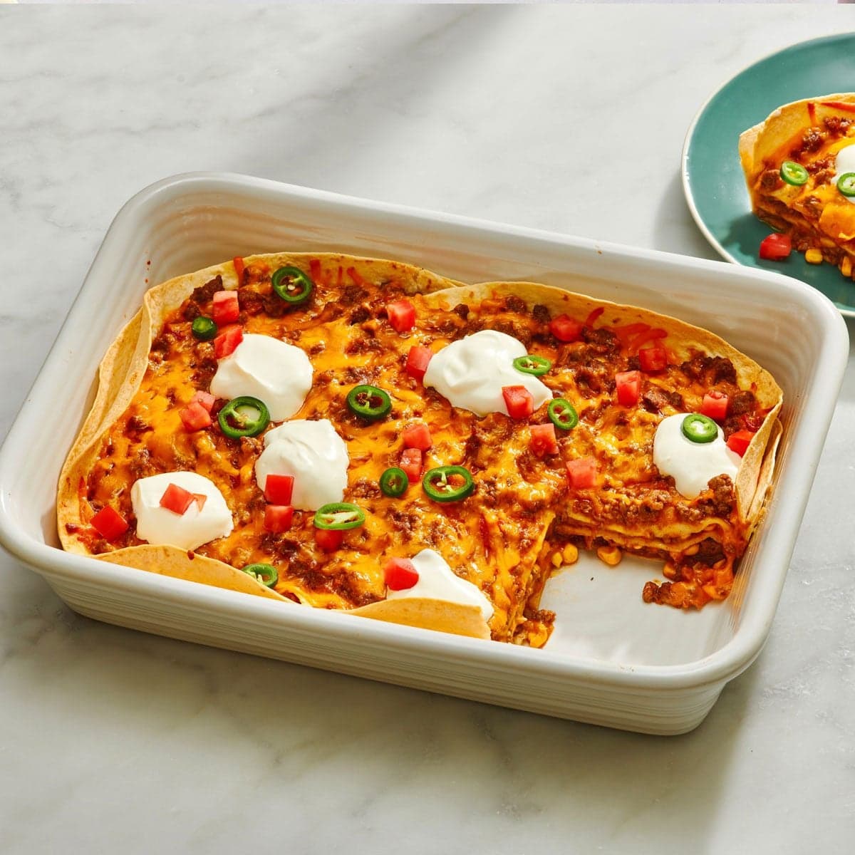 Big-Batch Beef and Black Bean Enchilada Casserole - Image